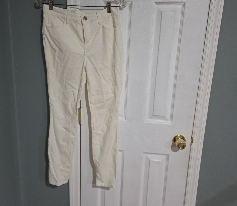 LOFT Off-White Fine Wale Courdory Pants.